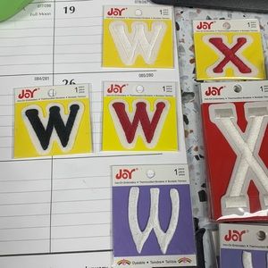 Brand NEW 1.5 inch Letter W (Iron-on) Patches (Lot of 4)